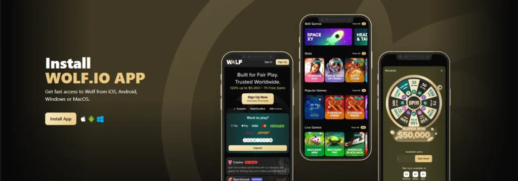 Wolf.io Casino App
