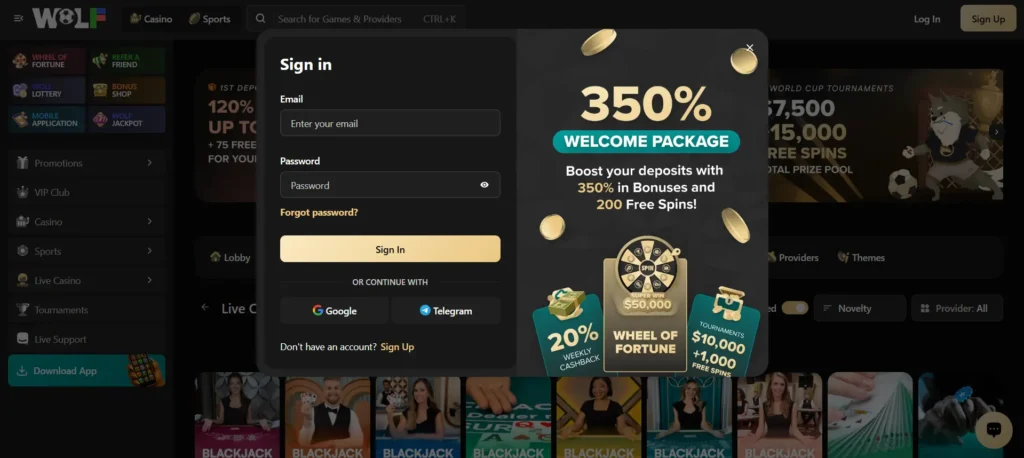 Wolf.io Login